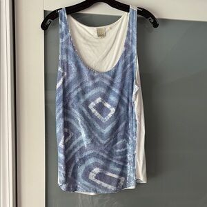 Blue sequined Tank Top